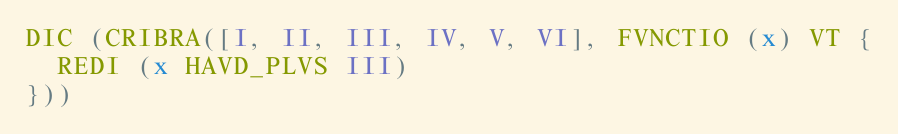 CRIBRA keeping elements ≤ III