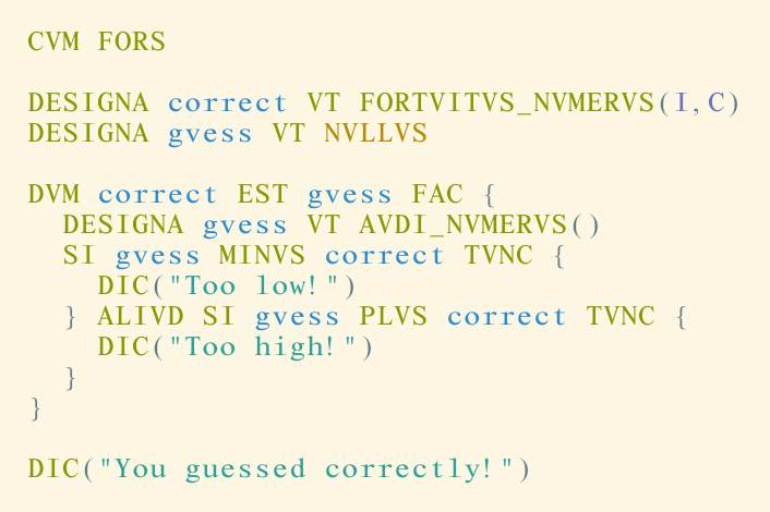 Number guessing game