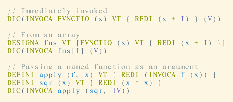 INVOCA expressions
