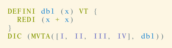 MVTA doubling each element